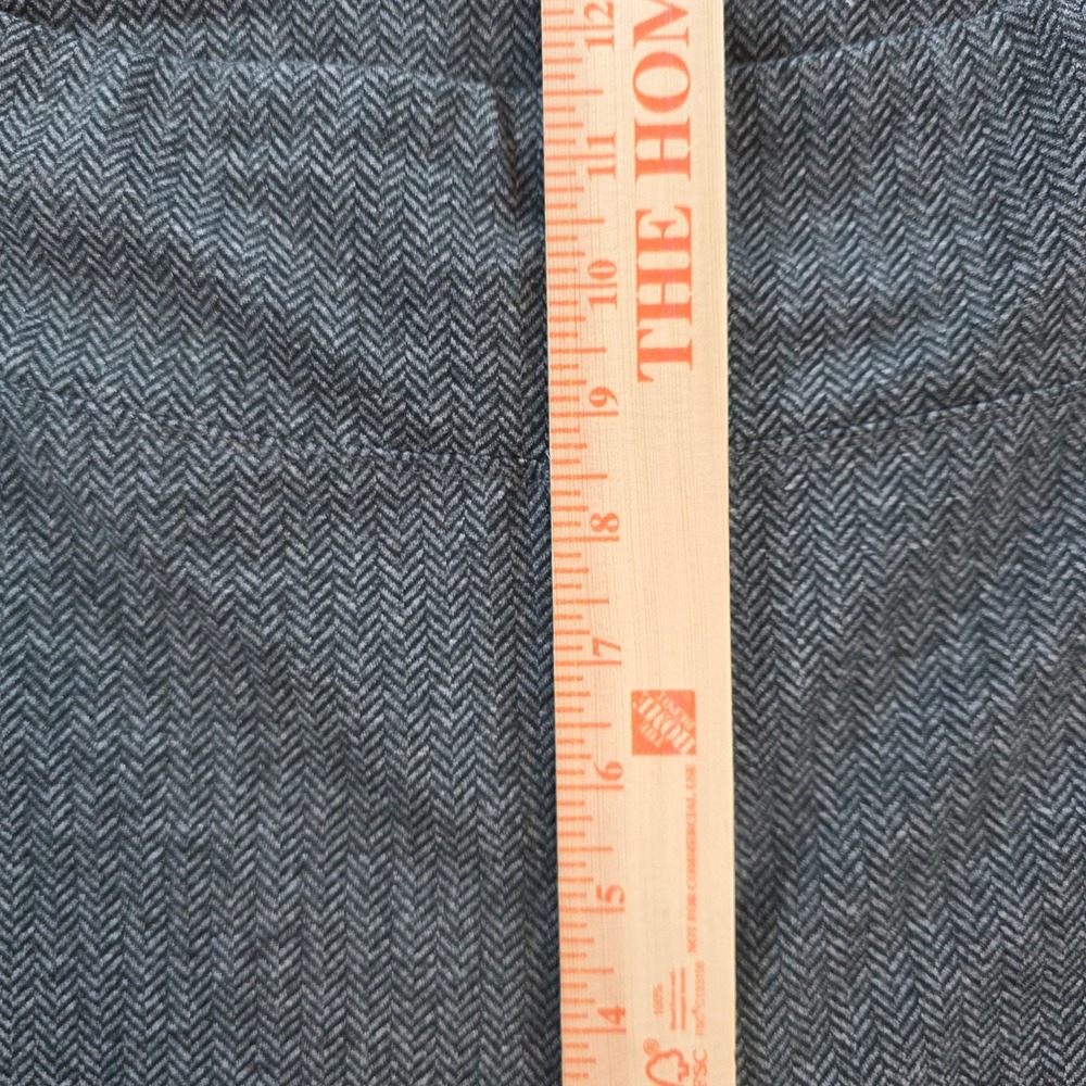 Soft Surroundings Womens Med Grey Herringbone Pull On Tapered Ankle Slit Pants - Picture 4 of 11